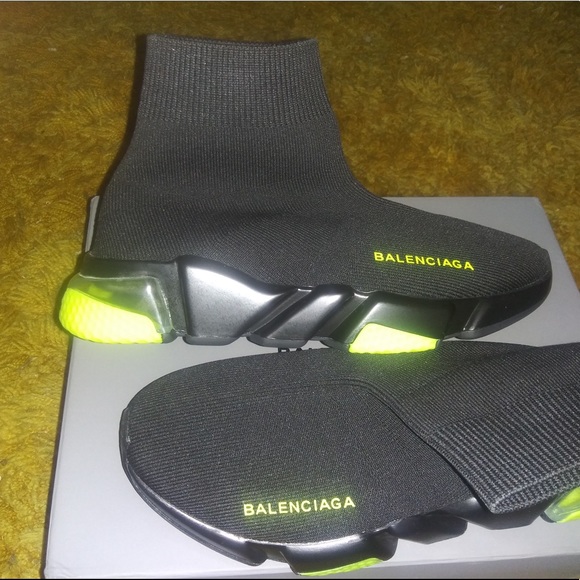 lime green balenciaga speed trainer